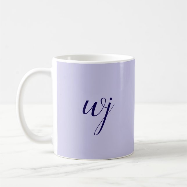 Elegant blå anpassningsbar initialer kaffemugg (Vänster)