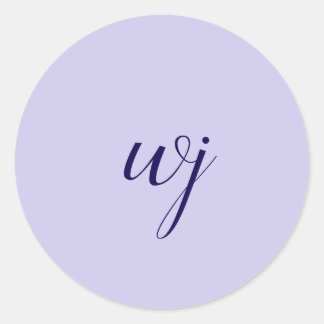 Elegant blå anpassningsbar initialer runt klistermärke
