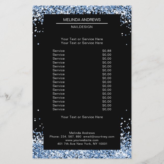 Elegant blå båda sidor Flyer (Baksidan)