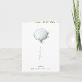 Elegant blå ballong Tack Kort