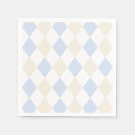 Elegant blå beige enkel klassisk diamantmönster pappersservett