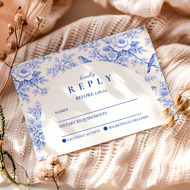 Elegant blå blomfestlig studentfest OSA kort (Skapare uppladdad)