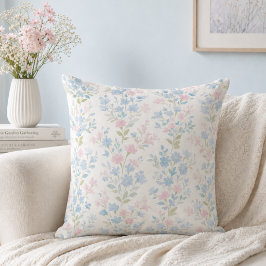 Elegant Blå Blommig Kudde