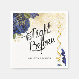 Elegant Blå Blommig Kvällen Före Rehearsal Näsduk Pappersservett