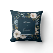 Elegant Blå Blommigt med vit Blommar