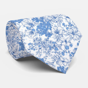 Elegant blå Blommigt Slips