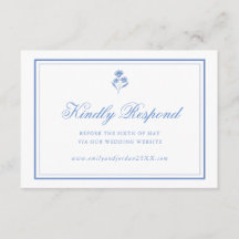 Elegant blå blomster-RSVP-kort