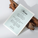 Elegant blå bröllop. Klassiskt kalligrafiskt skrip Meny<br><div class="desc">Blåmeny med elegant-skript för klassisk tradition bröllop.</div>