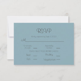 Elegant Blå Bröllopsenkel RSVP-kort OSA Kort