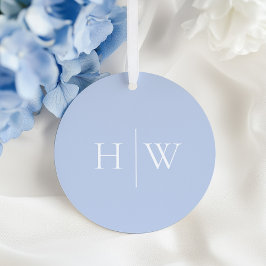 Elegant Blå Bröllopsmonogram Gåvor Etiketter