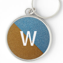 Elegant blå &brun glittermonogram
