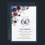 Elegant Blå burgundisk Blommigt 60:e födelsedagen Inbjudningar<br><div class="desc">Säg hej till din 60:e i stil med den här fantastiska Eleganten Blåburgundi-Blommigten 60:e födelsedagsinbjudan! Med en utomordentlig bukett av rik marinblått och burgudisk blomma och botaniskt grönt, anger det här lyxiga kortet perfektens ton för speciella firande. Den elegant handskriven kalligrafi erbjuder sofistikering och modernitet när du anpassar informationen om...</div>