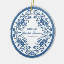 Elegant blå chinoiserie viktoriansk kinesisk bloms