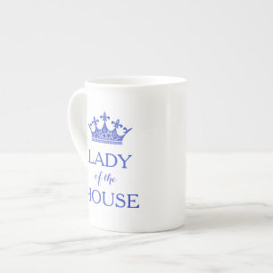 Elegant blå damen i huset Kina tekopp