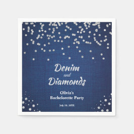 Elegant Blå Denim och Diamanter Sjungningsfest Pappersservett