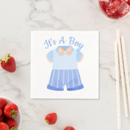 Elegant Blå Det Är En Pojke Baby Shower Pappersservett