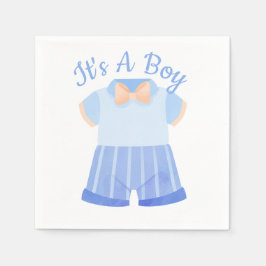 Elegant Blå Det Är En Pojke Baby Shower Pappersservett