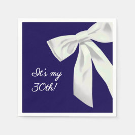 Elegant Blå födelsedag med vit strö Pappersservett