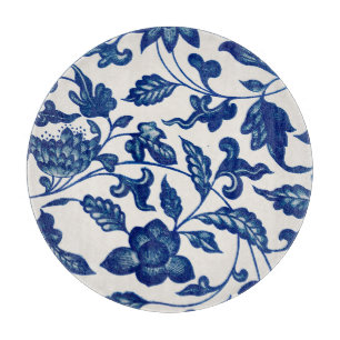Elegant Blå Fransk Landstil Chinoiserie Glas