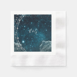 elegant blå galaxy himmel bröllop pappersservett