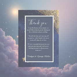 elegant blå galaxy himmel bröllop tack kort
