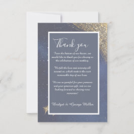 elegant blå galaxy himmel bröllop tack kort