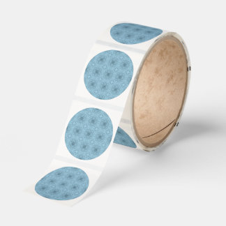 Elegant blå geometrisk linje konst sömlöst mönster runt klistermärke