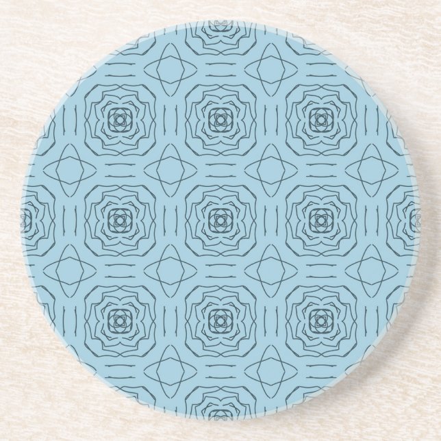 Elegant blå geometrisk linje konst sömlöst mönster underlägg (Framsidan)