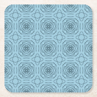 Elegant Blå Geometrisk Linjekonst Sömlöst Mönster Underlägg Papper Kvadrat