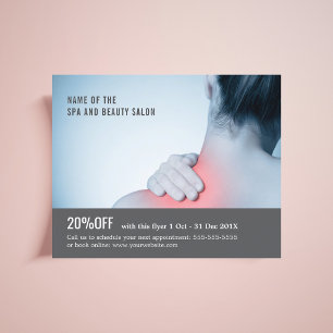 Elegant Blå Grå Foto Massageterapeut Flygblad