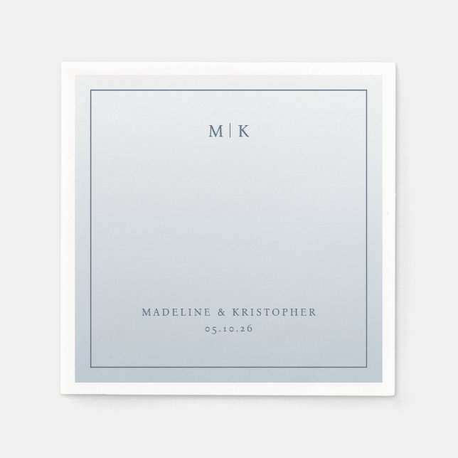 Elegant Blå Gradient Minimalistisk Pappersservett (Framsidan)