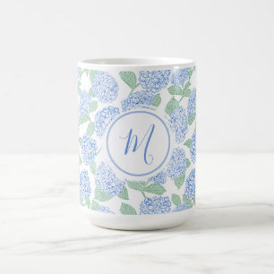 Elegant Blå Grön Hortensia Snygg Personlig Kaffemugg