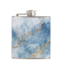 Elegant Blå Guld Glitter Abstrakt Flöde