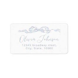 Elegant blå handritad båge returadressetikett adressetikett