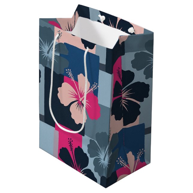 Elegant Blå Hibiskus Blommönster (13) (Framsidan Vinklad)