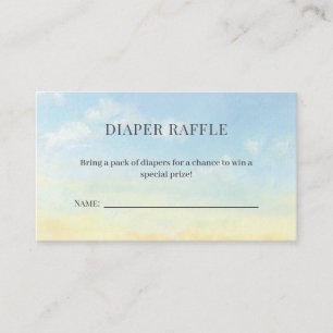 Elegant Blå himmel Clouds Baby Shower Diaper Raffl Tilläggskort