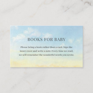 Elegant blå himmel moln baby shower böcker för beb tilläggskort