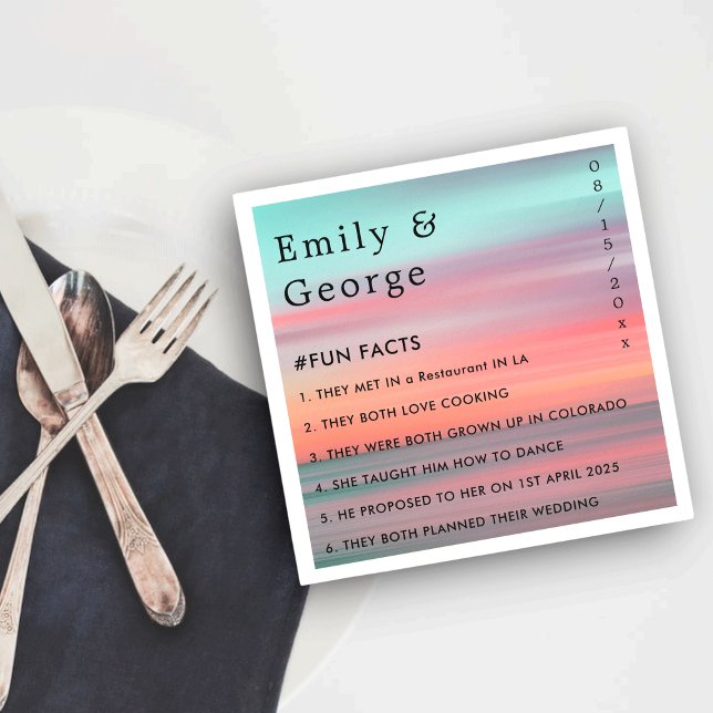 Elegant Blå himmel Romantic Sunset Beach Wedding Pappersservett (Skapare uppladdad)