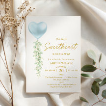 Elegant Blå Hjärtballong Älskling Bebis Shower
