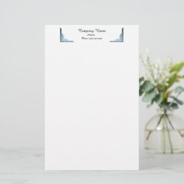 Elegant Blå Hörnbård Professionellt Brevpapper