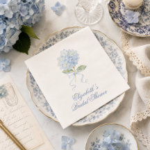 Elegant blå hortensia bröllopsdusch