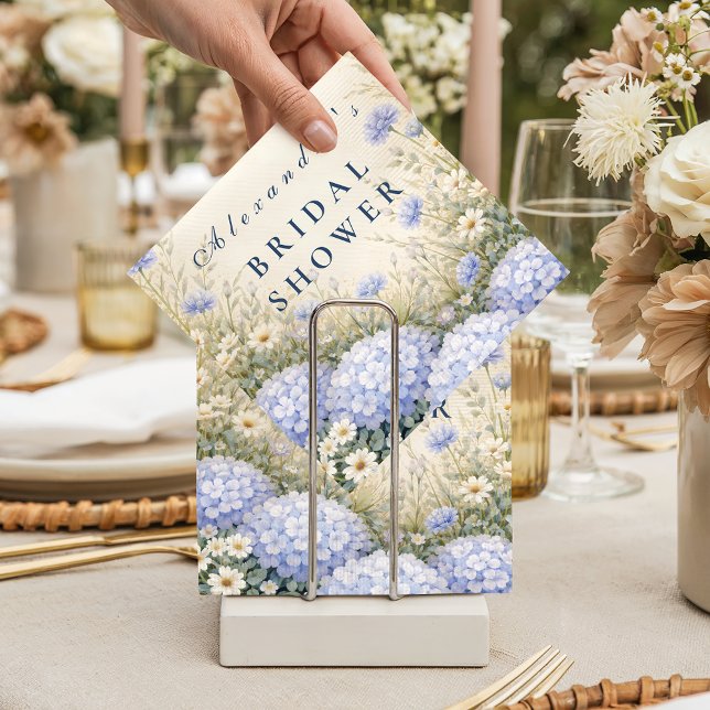 Elegant blå hortensia bröllopsdusch pappersservett (Skapare uppladdad)