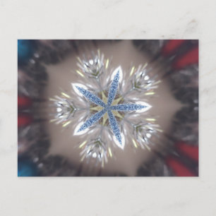 Elegant Blå julstjärna, svart, vit julstjärna Helg Vykort