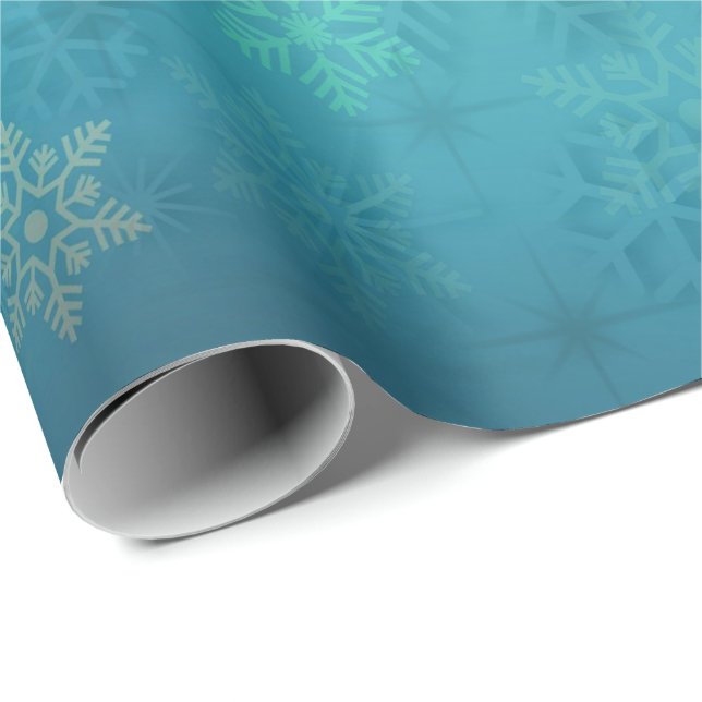 Elegant Blå jultomte Mönster Presentpapper (Rullad Hörn)