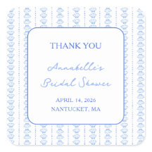 Elegant Blå Kust Chic Bröllopsfest Tack