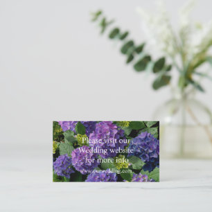 Elegant blå lila magenta grön blommande hortensia tilläggskort