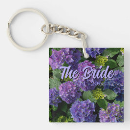 Elegant blå lila magenta grön blomster hydrangea