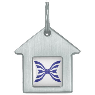 Elegant blå linje bokstav X monogram ID-bricka Husdjur