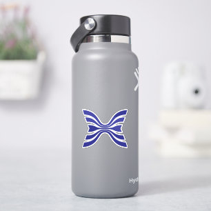 Elegant blå linje bokstav X monogram Klistermärken