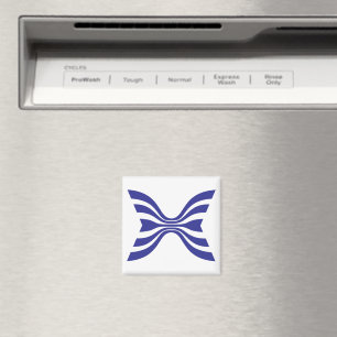 Elegant blå linje bokstav X monogram Magnet